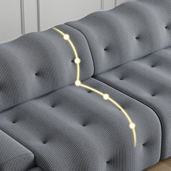 101" Gray Modular Sectional Sofa 5 Seater Modern Reversible Sleeper Sofa