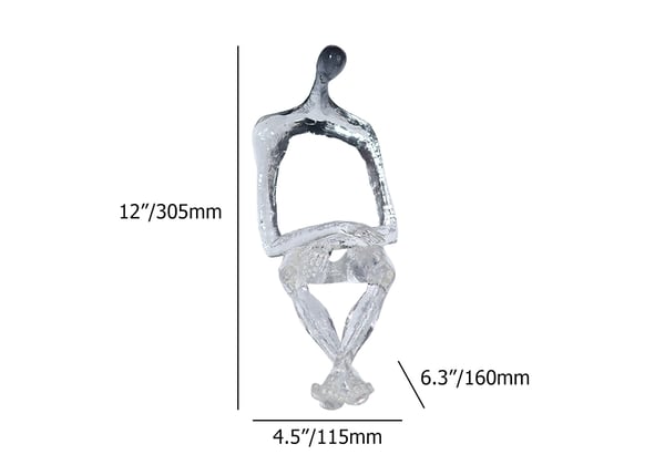 Sculpture de personnes abstraite moderne en résine transparente de 12 pouces, ornement décoratif pour salon artistique