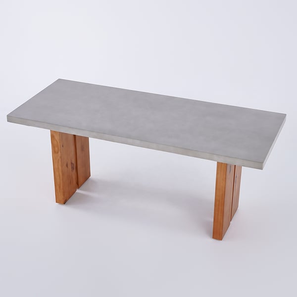 Farmhouse Natural Wooden Dining Table for 8 Person Double Pedestal