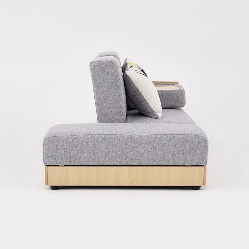 80.7" Gray/White Modern Full Sleeper Convertible Sofa with Storage