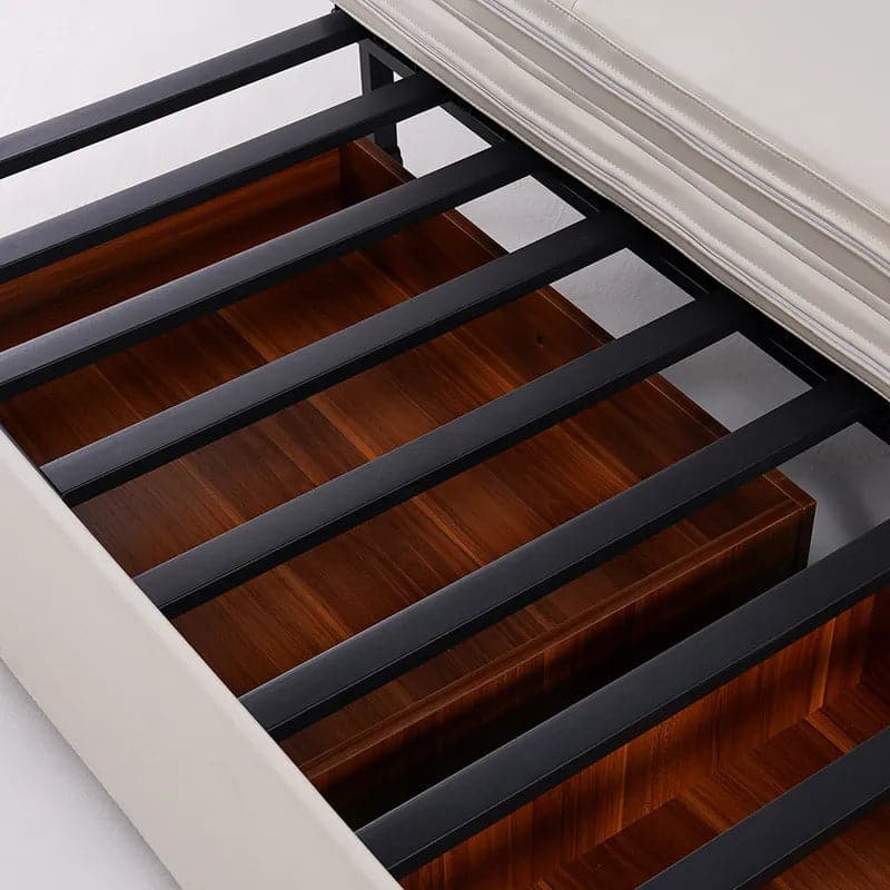 Lit convertible de 82,7 po, canapé-lit double, rangement rembourré Leath-aire avec haut-parleur