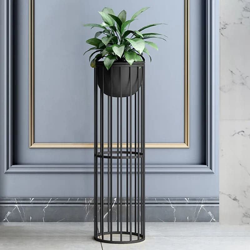 Gold&Black Plant Pot Modern Planter with Gold Stand for Indoor Metal