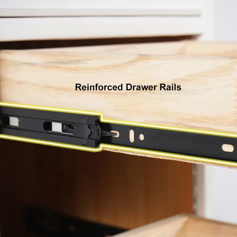 Table de chevet beige avec 2 tiroirs et pieds dorés, minimaliste