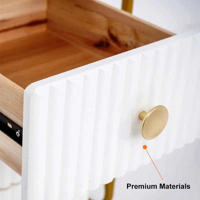 Modern White Makeup Vanity Set with Cabinet & Stool & Mirror 4-Piece Bedroom Vanity Set