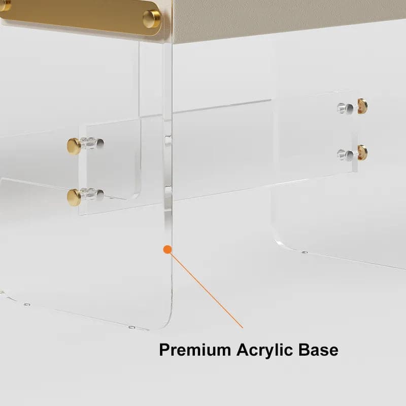 Ensemble de vanité de maquillage extensible flottant blanc en acrylique avec miroir, tabouret et tiroirs