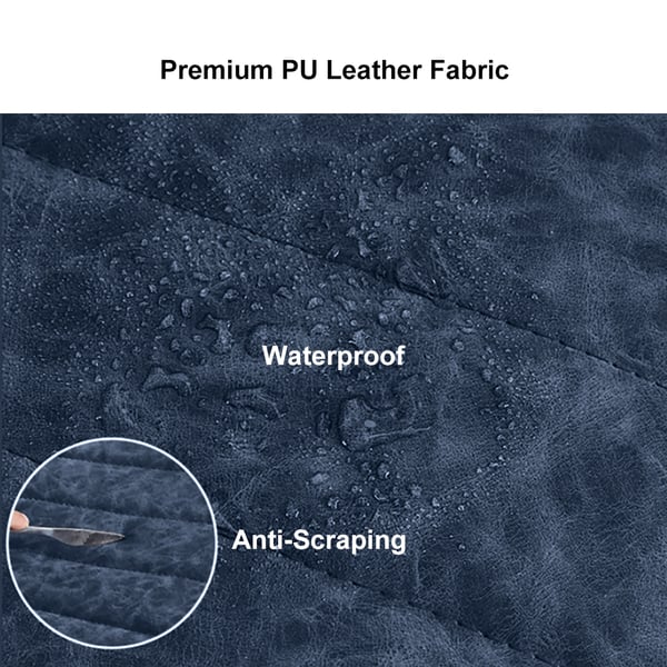 Modern Blue Dining Room Chairs PU Leather Upholstered (Set of 2)