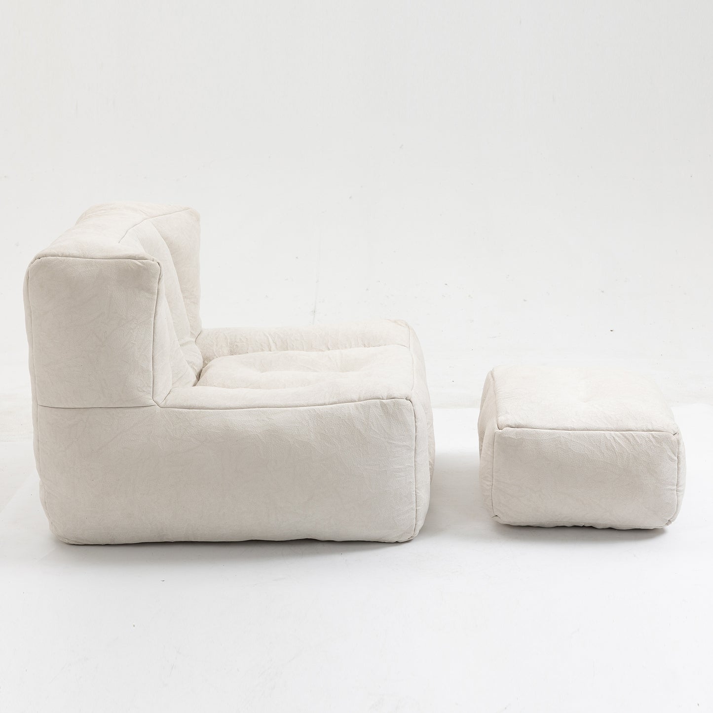 Fauteuil poire moelleux, pouf confortable pour adultes et enfants, fauteuil poire super doux avec mousse à mémoire de forme et pouf, fauteuil poire intérieur moderne pour salon, chambre à coucher, appartement