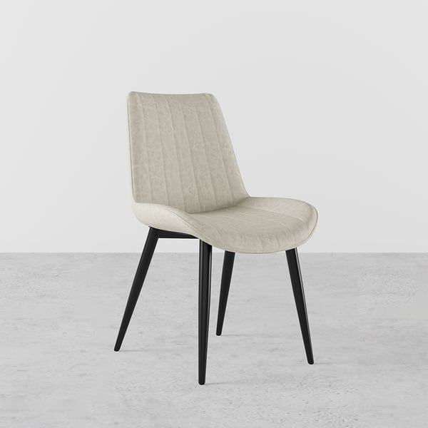 Modern White Dining Room Chairs Upholstered PU Leather (Set of 2)