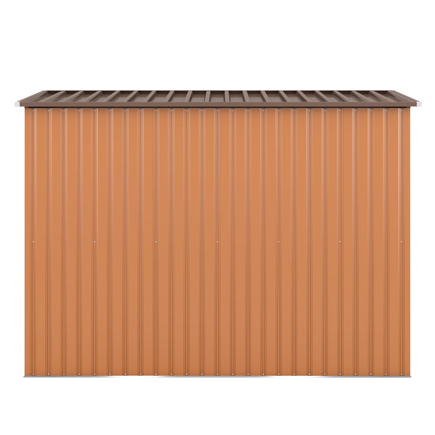 4.2 x 9.1 Ft Outdoor Storage Shed, Metal Tool Shed with Lockable Doors Vents, Utility Garden Shed for Patio Lawn Backyard,Brown