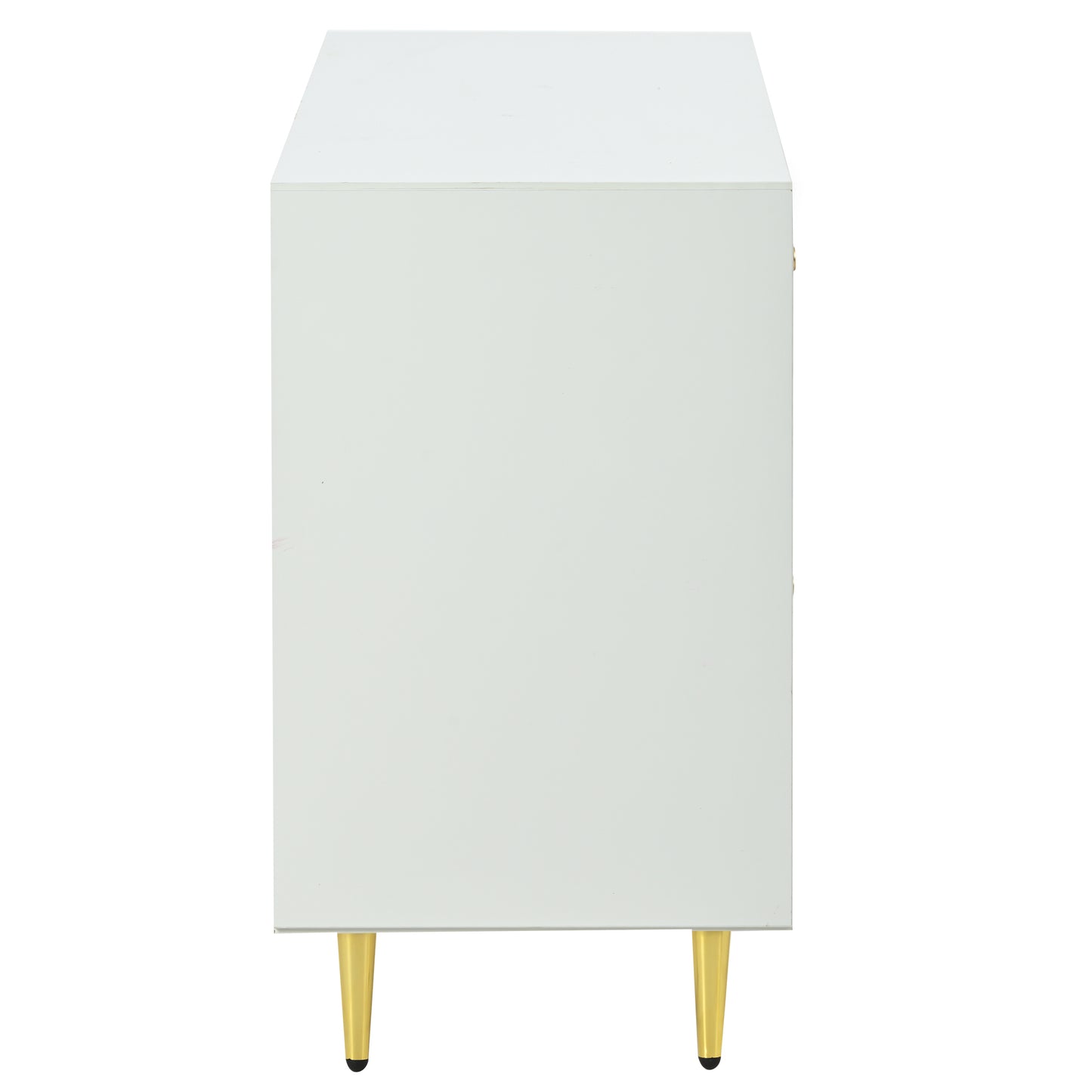 U-Can Meuble TV avec porte en rotin, table console multimédia tissée avec étagères réglables pour téléviseurs jusqu'à 65", buffet de rangement pour salon