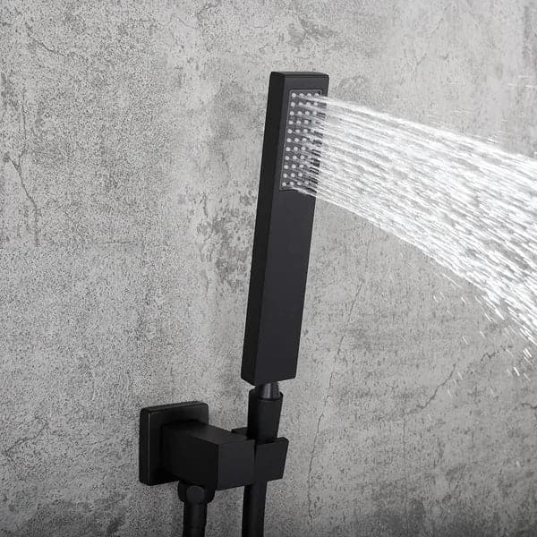 Matte Black Wall Mounted Swirling Tub Filler Faucet with Hand Shower