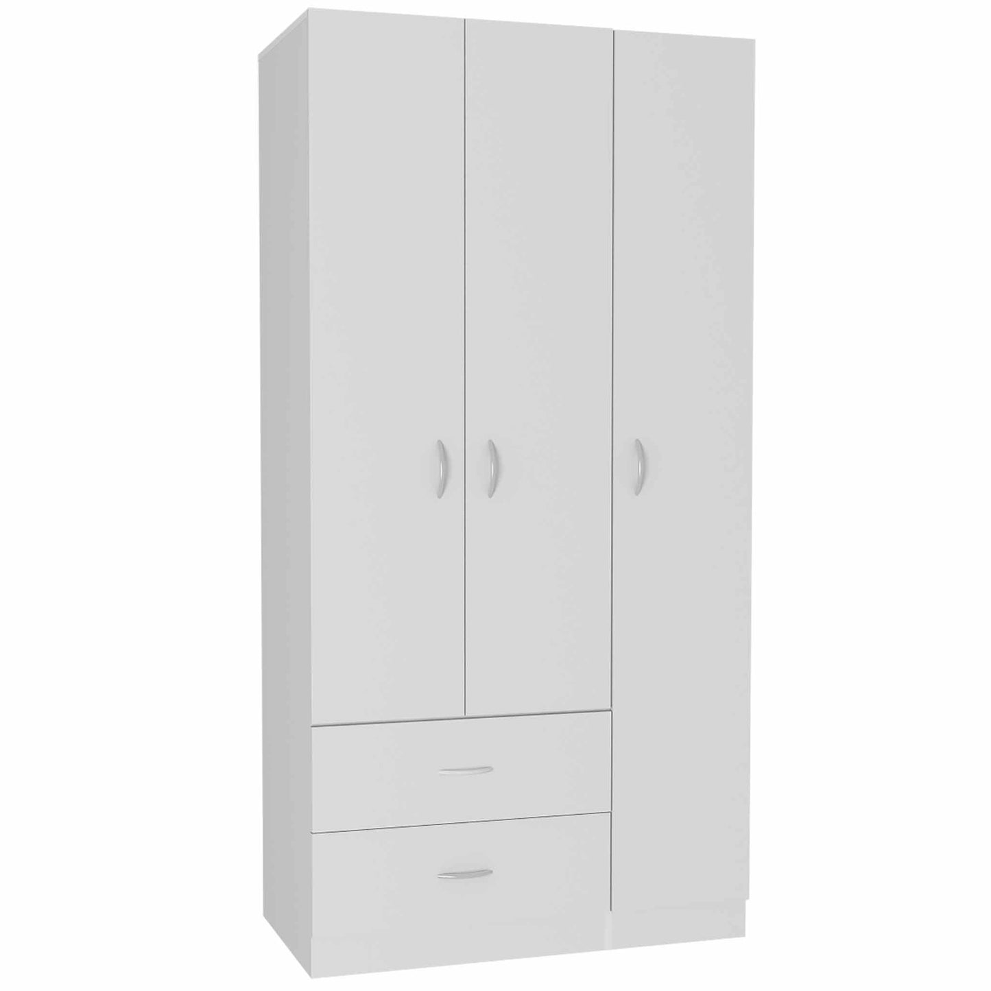 Armoire 2 tiroirs 3 portes Rowaton blanc
