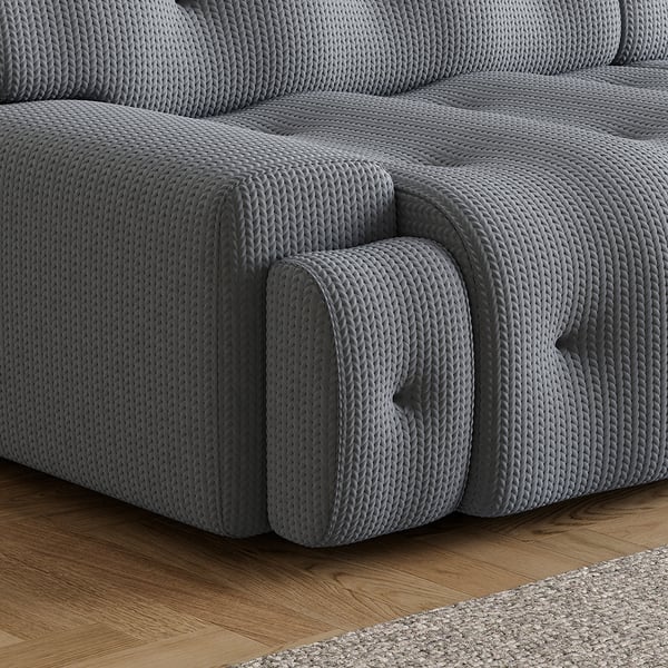 101" Gray Modular Sectional Sofa 5 Seater Modern Reversible Sleeper Sofa