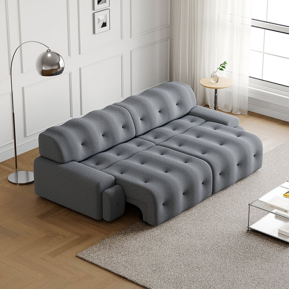 101" Gray Modular Sectional Sofa 5 Seater Modern Reversible Sleeper Sofa