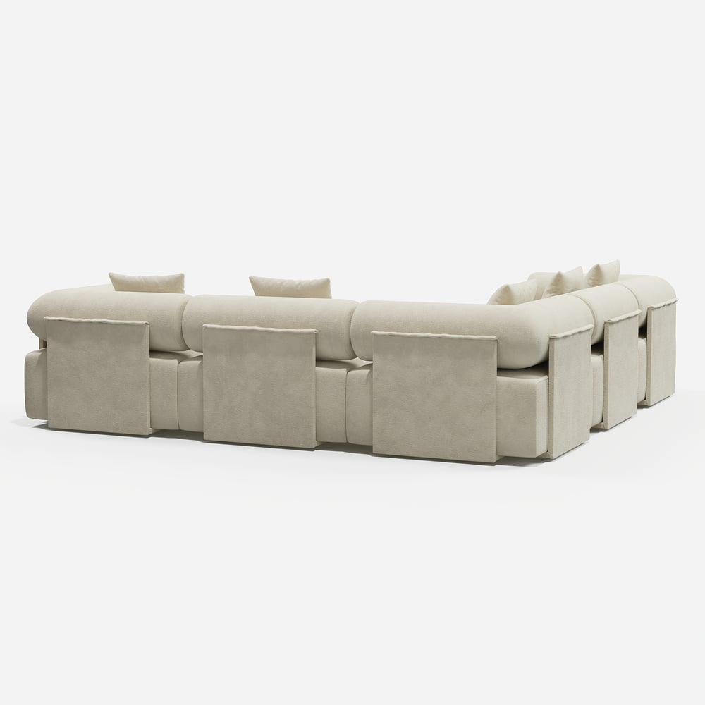 5-Piece Modular Chenille Velvet L-Shaped Sectional Sofa