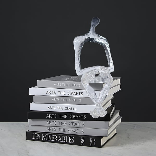 Sculpture de personnes abstraite moderne en résine transparente de 12 pouces, ornement décoratif pour salon artistique
