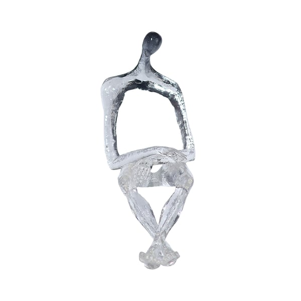 Sculpture de personnes abstraite moderne en résine transparente de 12 pouces, ornement décoratif pour salon artistique
