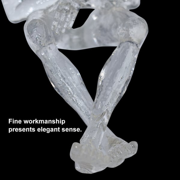 Sculpture de personnes abstraite moderne en résine transparente de 12 pouces, ornement décoratif pour salon artistique