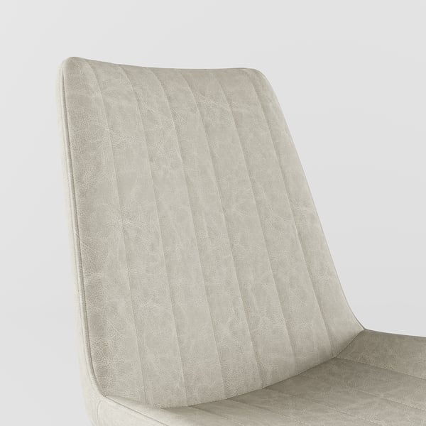 Modern White Dining Room Chairs Upholstered PU Leather (Set of 2)