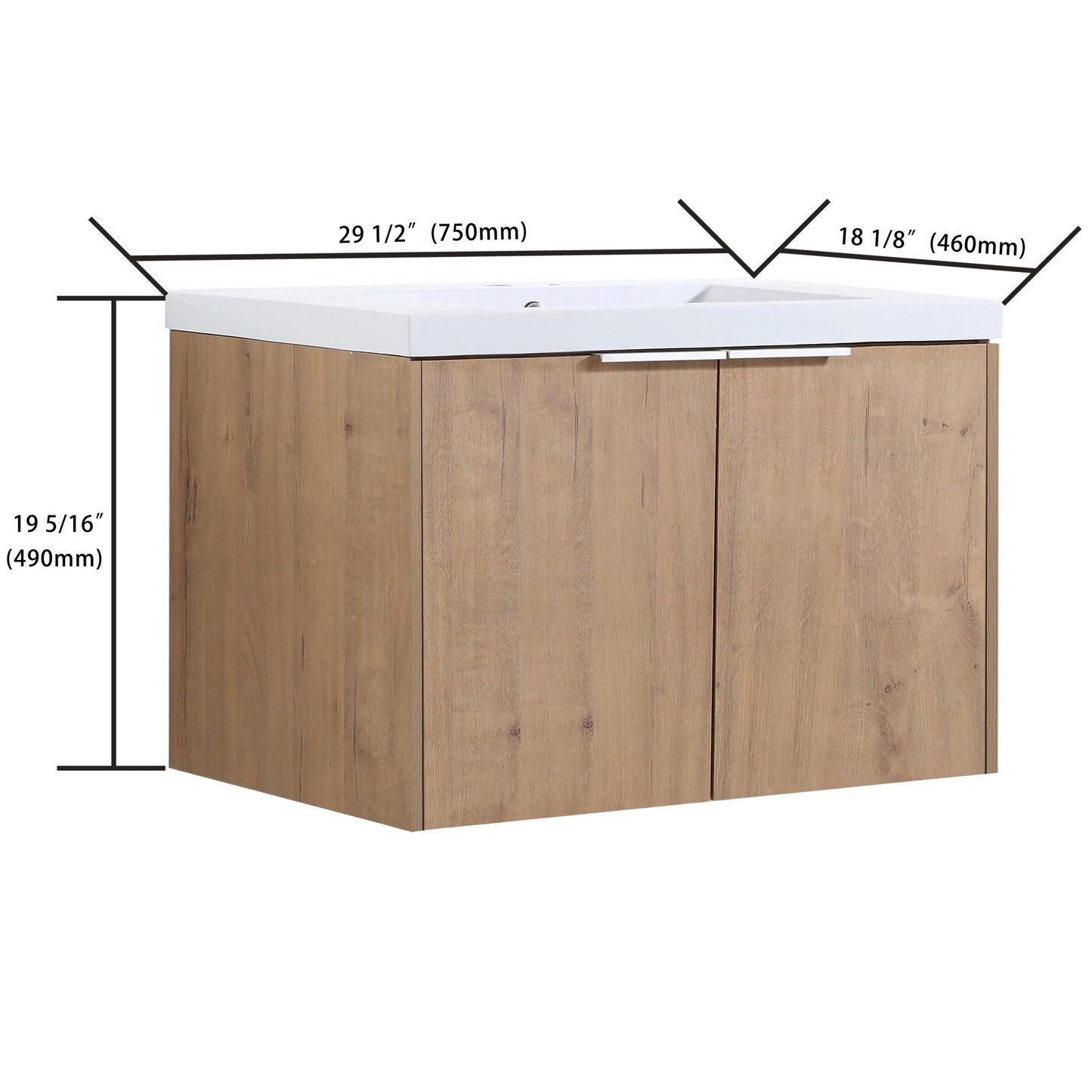 Soft Close Doors Bathroom Vanity With Sink,30 Inch For Small Bathroom