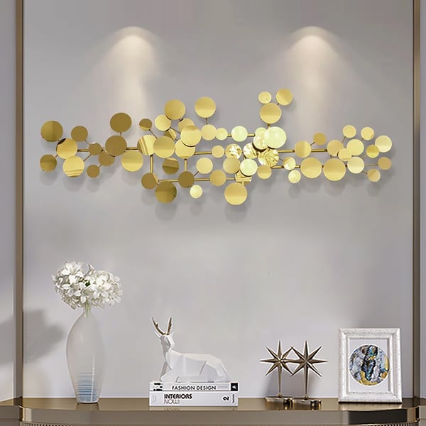 Décoration murale avec figurine géométrique de Style moderne, 1 pièce, décoration murale en fer doré