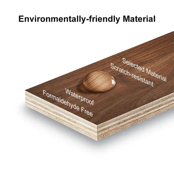 24" Floating Wood Bathroom Vanity Set with Black Sintered Stone Top & Ceramic Sink