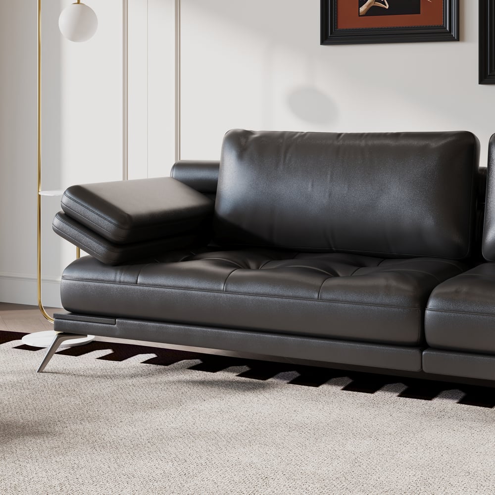 102" Faux Leather Convertible 3 Seater Sleeper Sofa