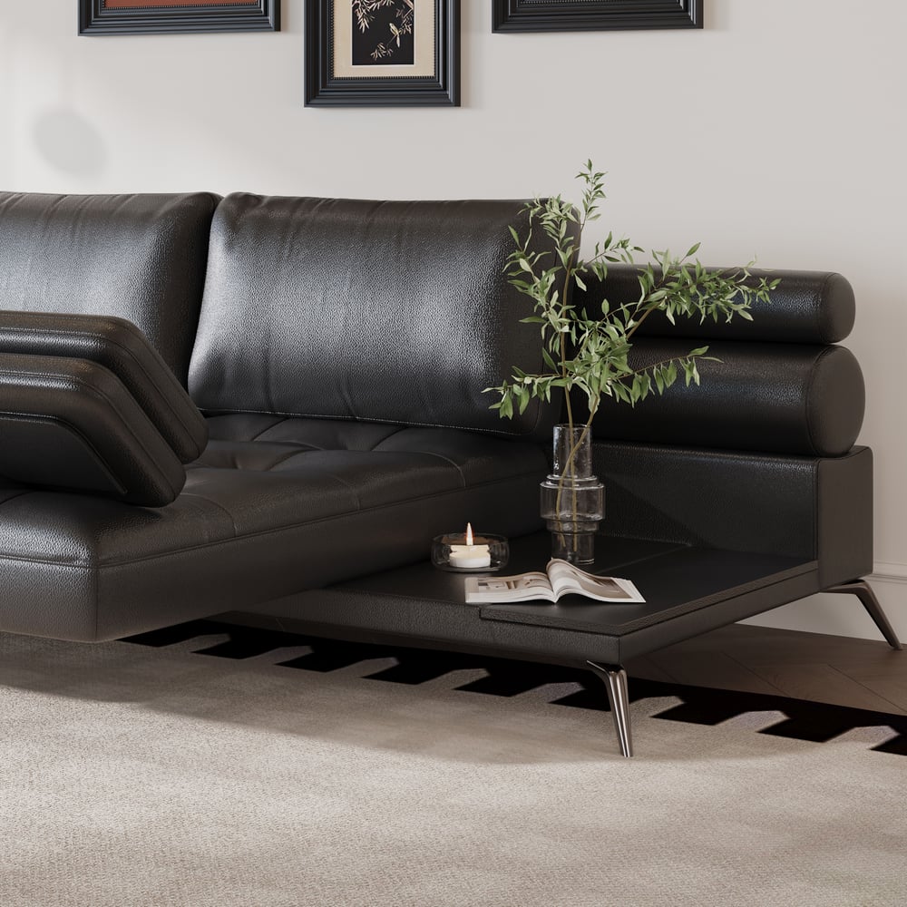 102" Faux Leather Convertible 3 Seater Sleeper Sofa