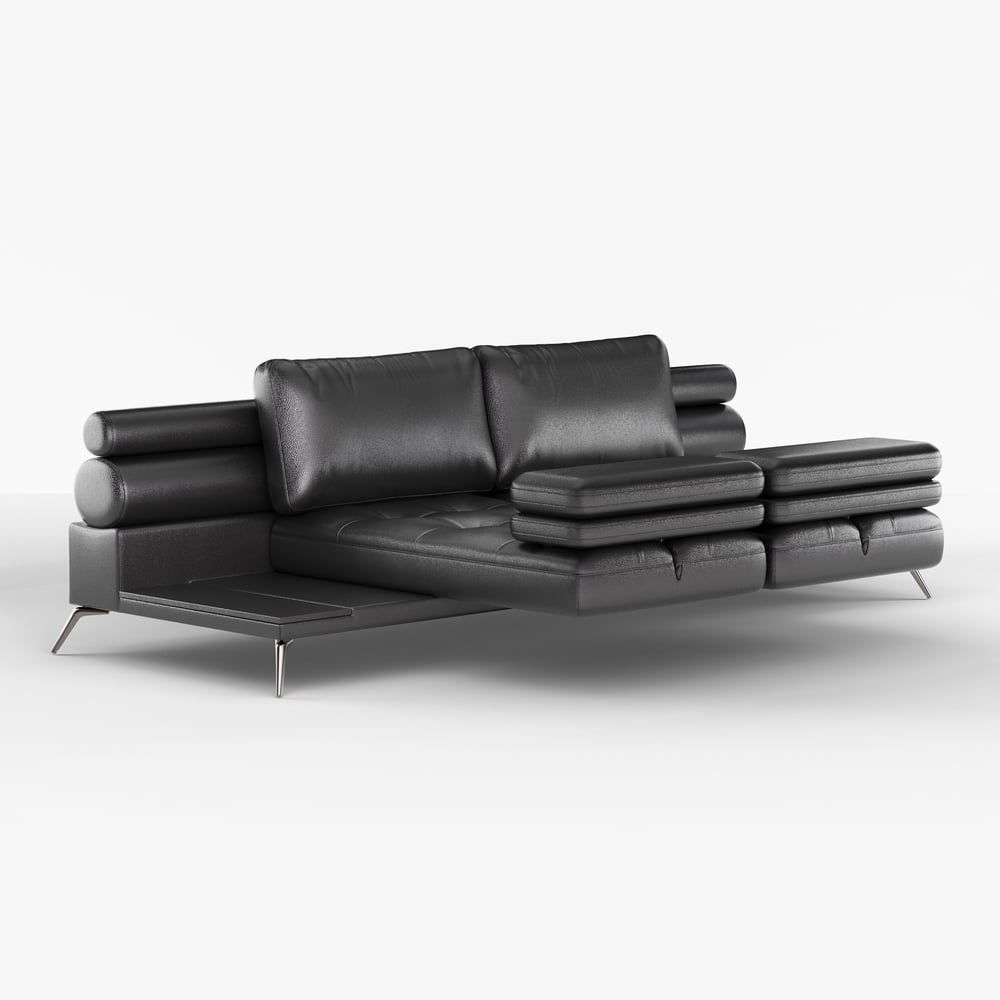 102" Faux Leather Convertible 3 Seater Sleeper Sofa