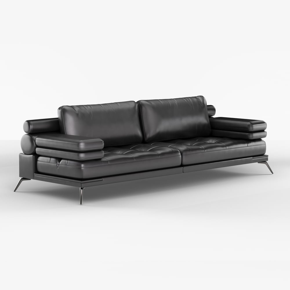 102" Faux Leather Convertible 3 Seater Sleeper Sofa