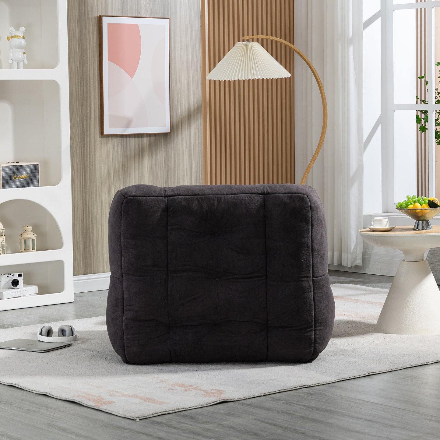 Fauteuil poire moelleux, pouf confortable pour adultes et enfants, fauteuil poire super doux avec mousse à mémoire de forme et pouf, fauteuil poire intérieur moderne pour salon, chambre à coucher, appartement