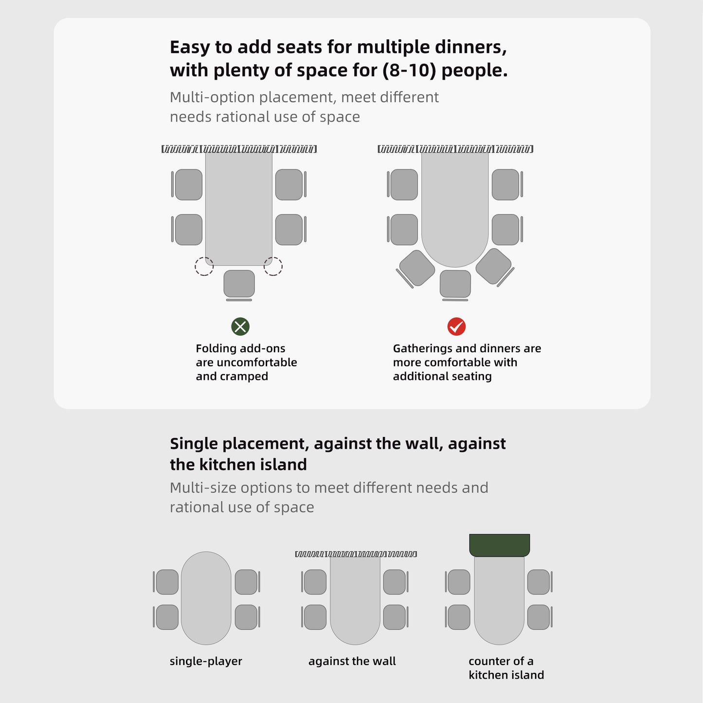 Table de salle à manger blanche extensible ovale moderne de 94,9 po pour 8 personnes avec plateau en pierre frittée et base en acier inoxydable