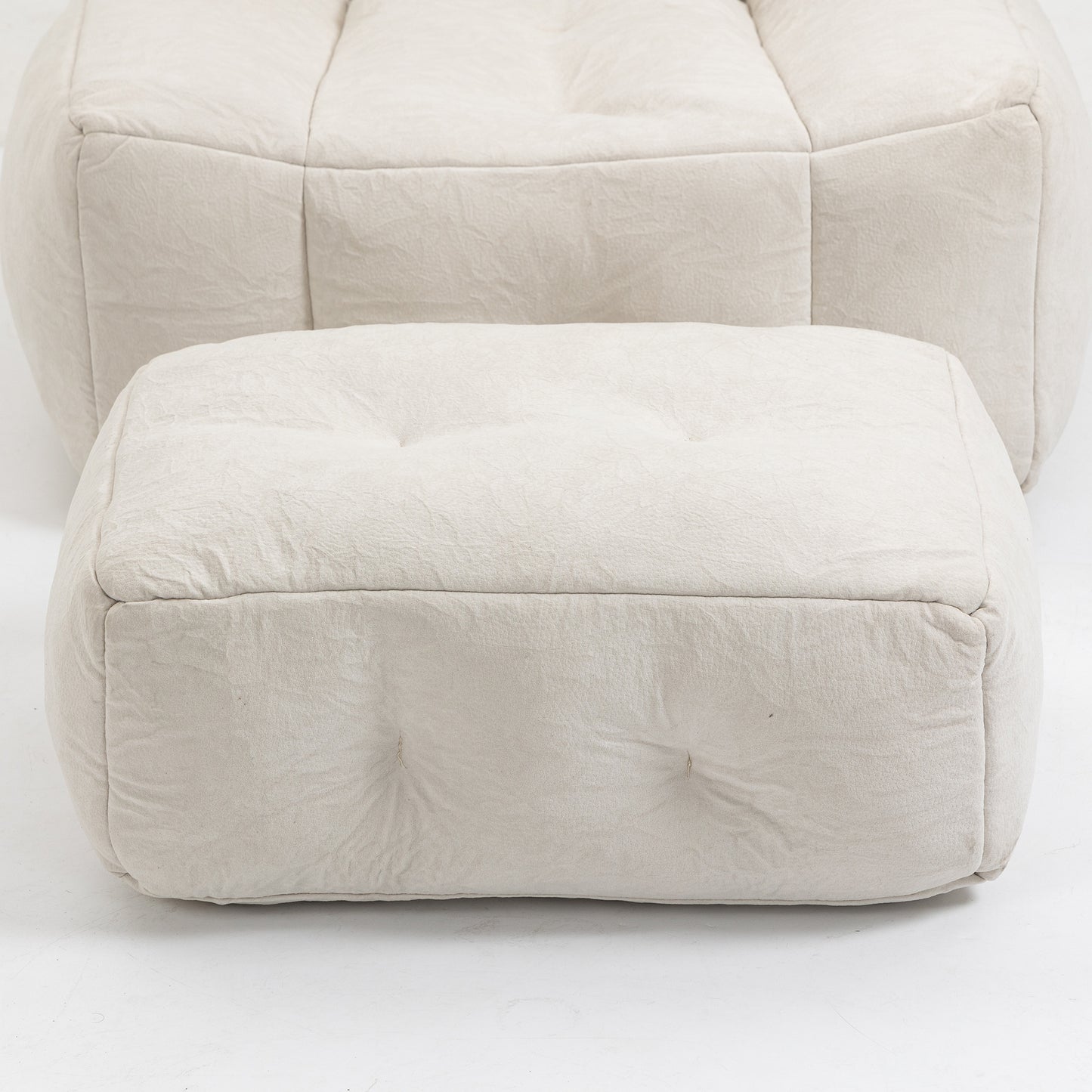 Fauteuil poire moelleux, pouf confortable pour adultes et enfants, fauteuil poire super doux avec mousse à mémoire de forme et pouf, fauteuil poire intérieur moderne pour salon, chambre à coucher, appartement