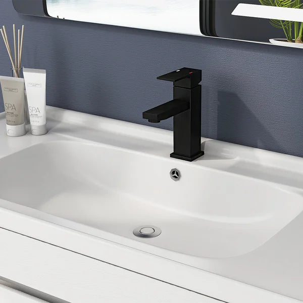 36 Inch Modern White Bathroom Vanity Ceramics Single Sink Freestanding with 3 Drawers