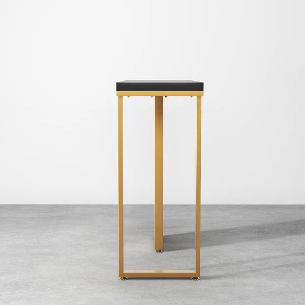 Modern Rectangular Console Table with Wooden Top Entryway Table#Black