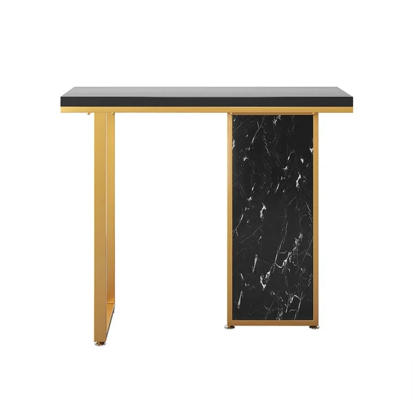Modern Rectangular Console Table with Wooden Top Entryway Table#Black