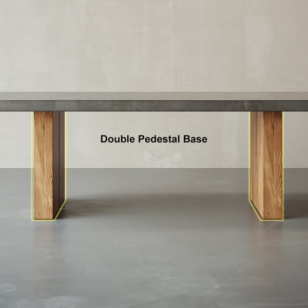  Farmhouse Natural Wooden Dining Table for 8 Person Double Pedestal