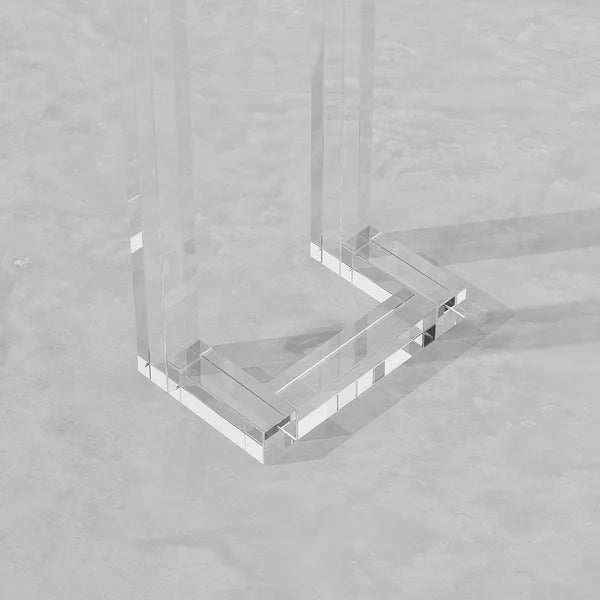 47.2" Crystal Clear Acrylic Rectangle Console Table with Glass Top