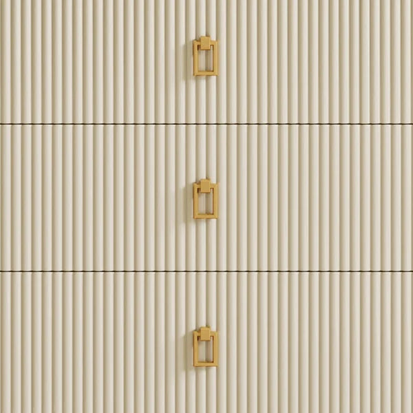 Commode moderne de 47 po, armoire buffet à 6 tiroirs avec rangement en beige et gris