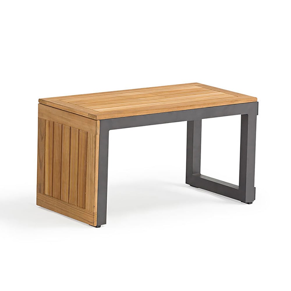 4 Seater Outdoor Acacia Sectional Sofa Set with Cushion and Side Table