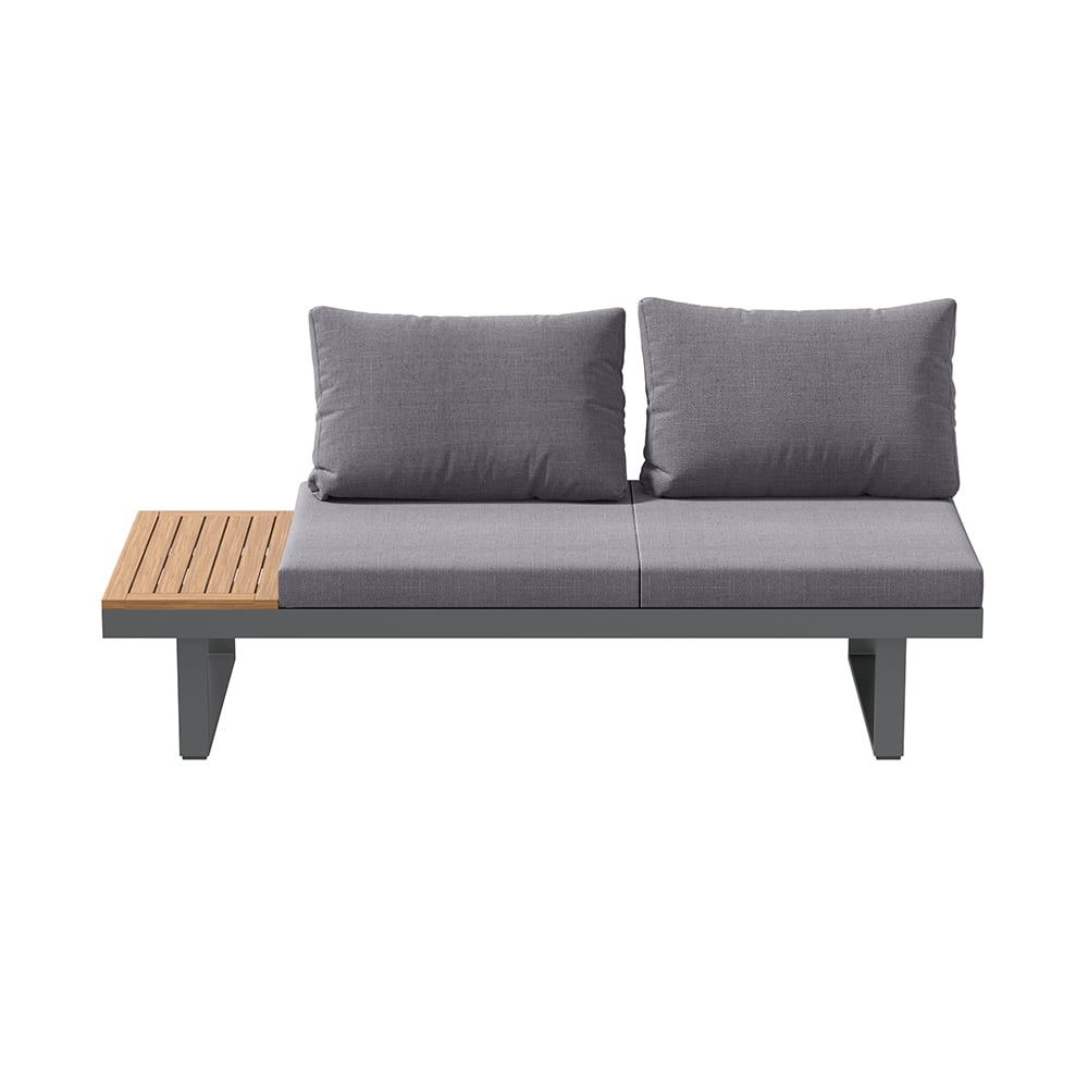 4 Seater Outdoor Acacia Sectional Sofa Set with Cushion and Side Table