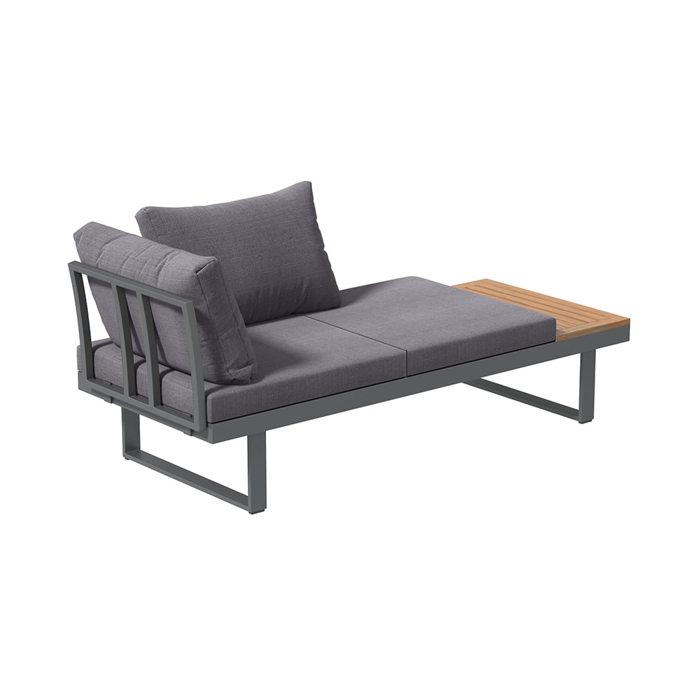 4 Seater Outdoor Acacia Sectional Sofa Set with Cushion and Side Table