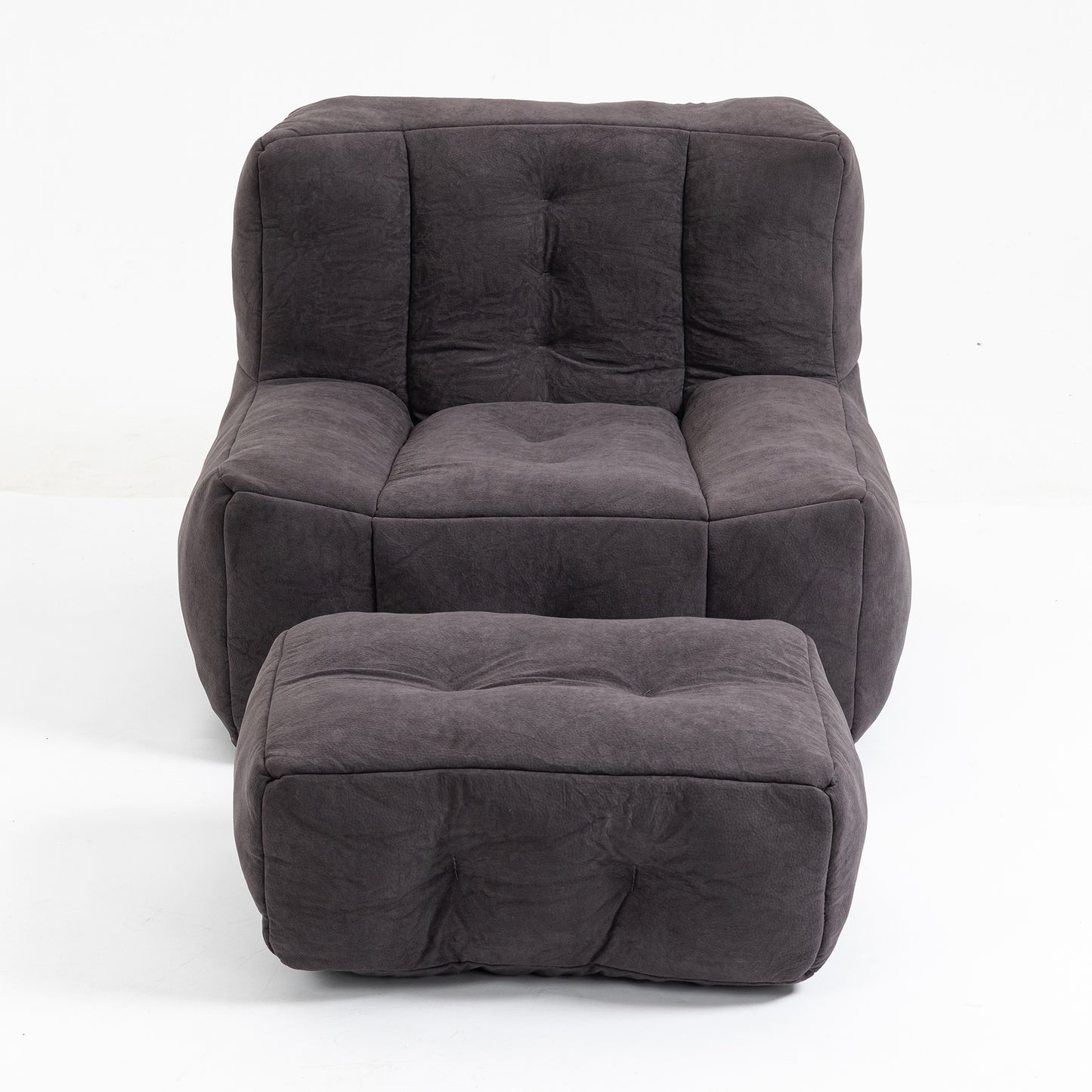 Fauteuil poire moelleux, pouf confortable pour adultes et enfants, fauteuil poire super doux avec mousse à mémoire de forme et pouf, fauteuil poire intérieur moderne pour salon, chambre à coucher, appartement