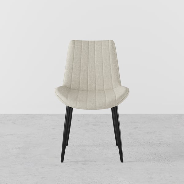 Modern White Dining Room Chairs Upholstered PU Leather (Set of 2)