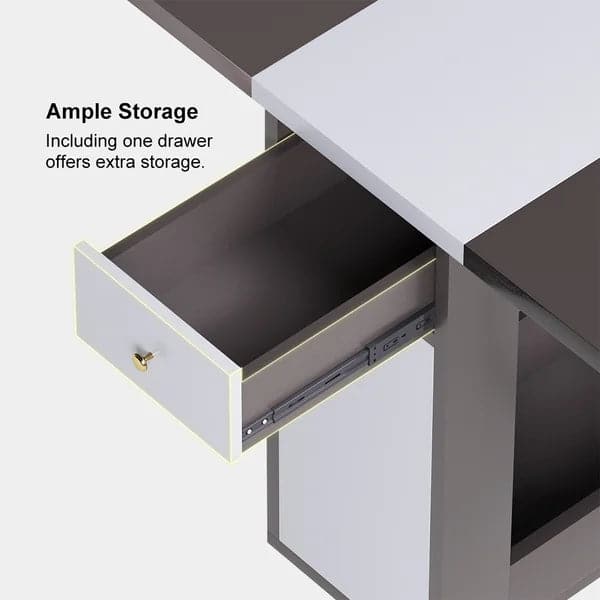 Ensemble de table à manger pliante en bois rectangulaire gris moderne de 59 po avec chaise, 5 pièces