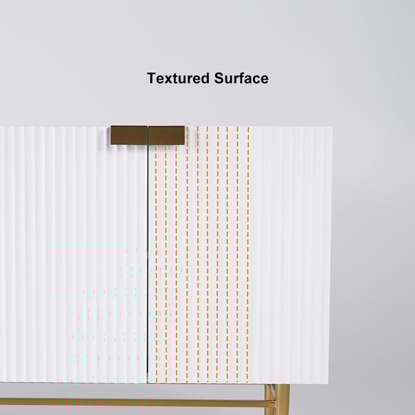 59 Inches White Sideboard Buffet with Doors Accent Cabinet with Storage 4 doors