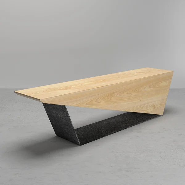 59 Inch Rustic Wooden Bench 3-Person Seat Bench for Entryway with Metal Base Rustic