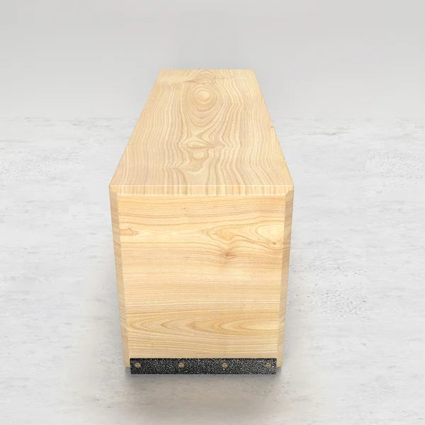 59 Inch Rustic Wooden Bench 3-Person Seat Bench for Entryway with Metal Base Rustic