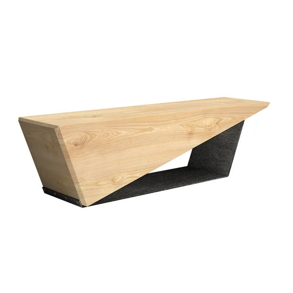 59 Inch Rustic Wooden Bench 3-Person Seat Bench for Entryway with Metal Base Rustic