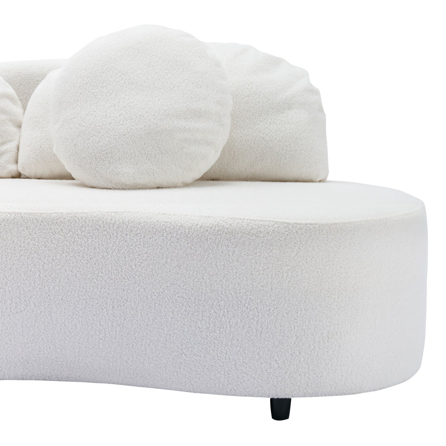 103.9" Modern Living Room Sofa Lamb Velvet Upholstered Couch Furniture for Home or Office, Beige